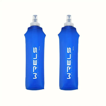 Foldable Sports Soft Water Bottle with Bite Valve – Portable Running Waist Pack Hydration Flask (250ml/500ml)