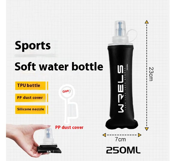 Foldable Sports Soft Water Bottle with Bite Valve – Portable Running Waist Pack Hydration Flask (250ml/500ml)